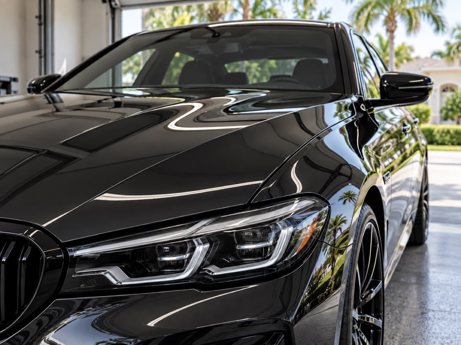 Freshly corrected and ceramic coated vehicle